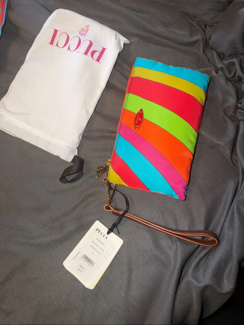 Multicolor Striped Wristlet Pouch - Picture 1 of 6